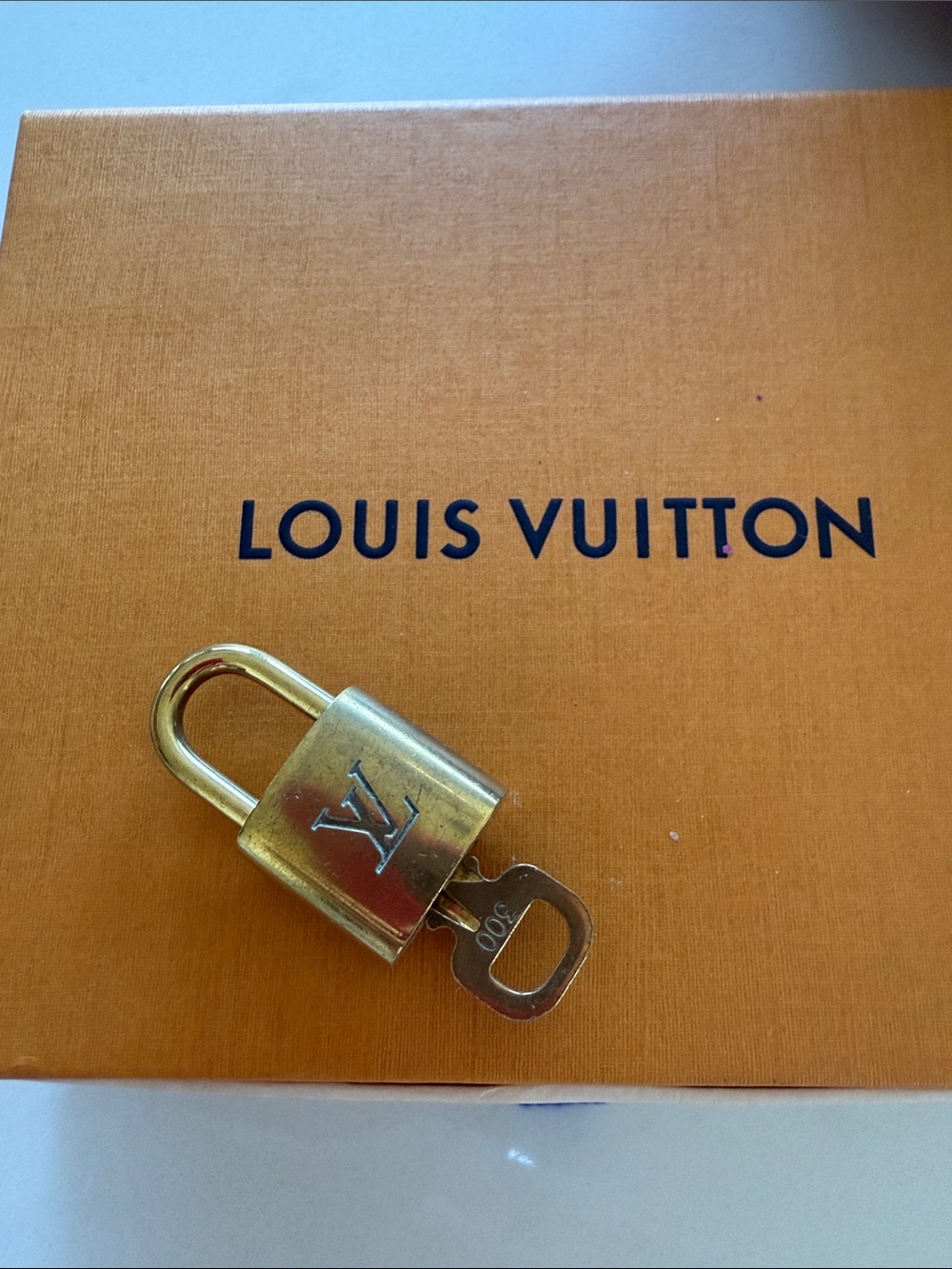 Louis Vuitton Gold Brass Padlock and Key 300